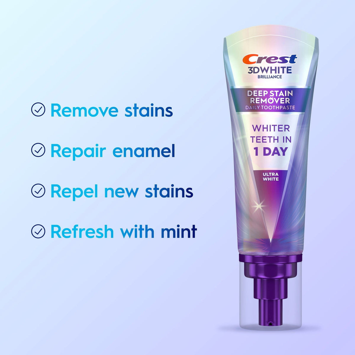 Crest Toothpaste 3DWhite Deep Stain Remover Ultra White - 3.1oz/2pk