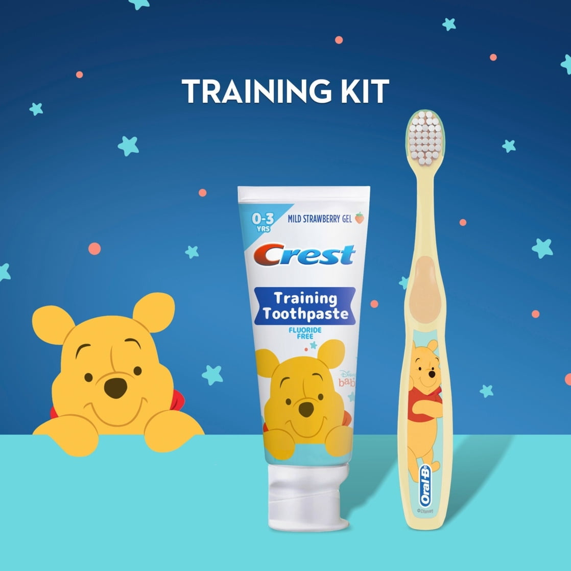 Crest Training Toothpaste and Brush, Fluoride Free, Strawberry 1.6 oz