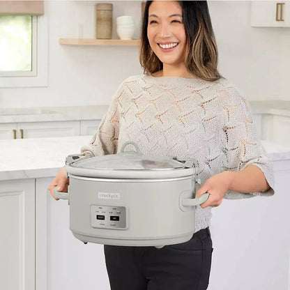 Crock-Pot 7-Qt. Cook & Carry Programmable Slow Cooker with Carry Bag - Mushroom