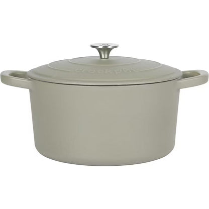 Crock Pot 5Qt Dutch Oven with Lid - Enamel - Cast Iron - Pistachio Green