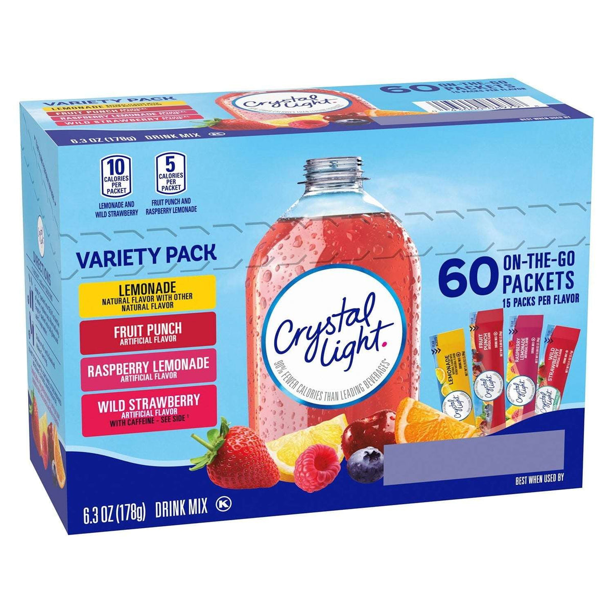 Crystal Light Variety Pack Drink Mix Packets 60 pk.