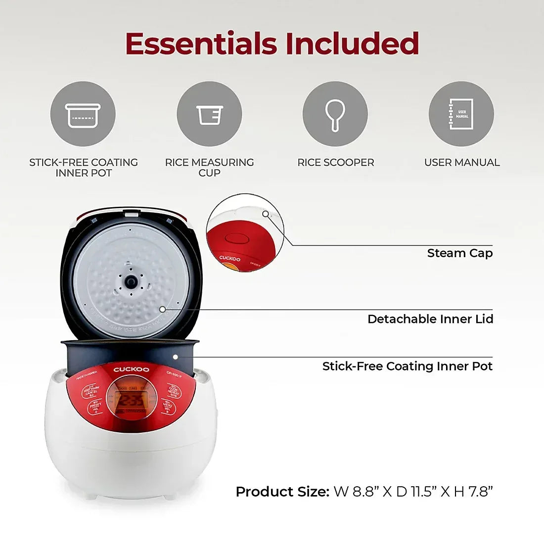 Cuckoo 3-Cup / 6-Cup Micom Rice Cooker and Warmer with Nonstick Inner Pot