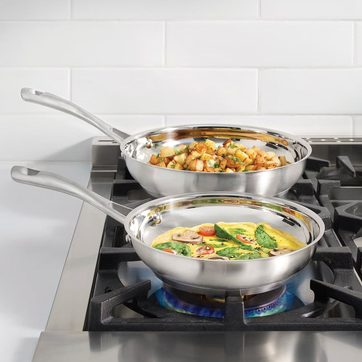 Cuisinart 2-Piece Stainless Steel 8” & 10” Skillet Set