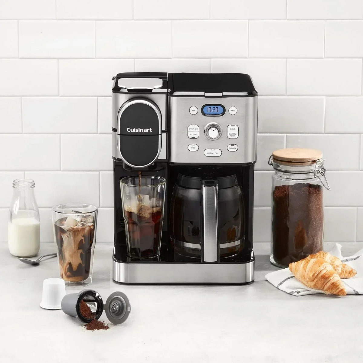 Cuisinart 2-in-1 Coffeemaker, 12 Cup Capacity, Single Serve, Hot or Iced