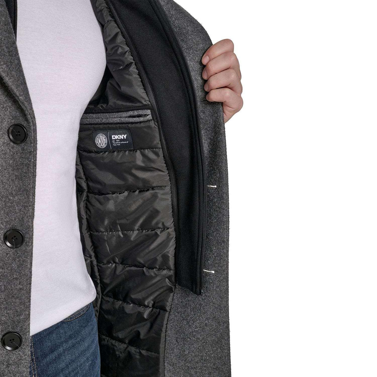 DKNY Men's Hooded Coat