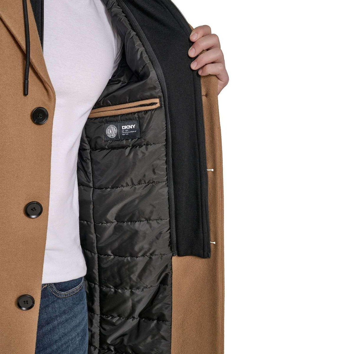 DKNY Men's Hooded Coat