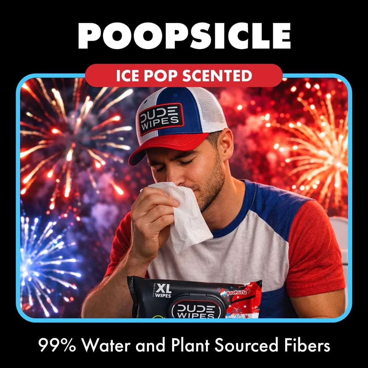 DUDE Wipes Poopsicle, Ice Pop Scented Extra Large Flushable Wipes, 48 Count, Pack of 3 to 5
