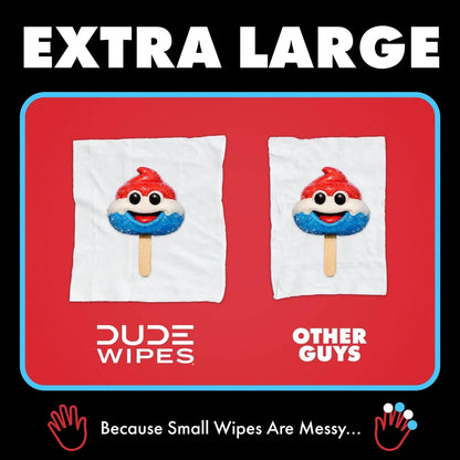 DUDE Wipes Poopsicle, Ice Pop Scented Extra Large Flushable Wipes, 48 Count, Pack of 3 to 5