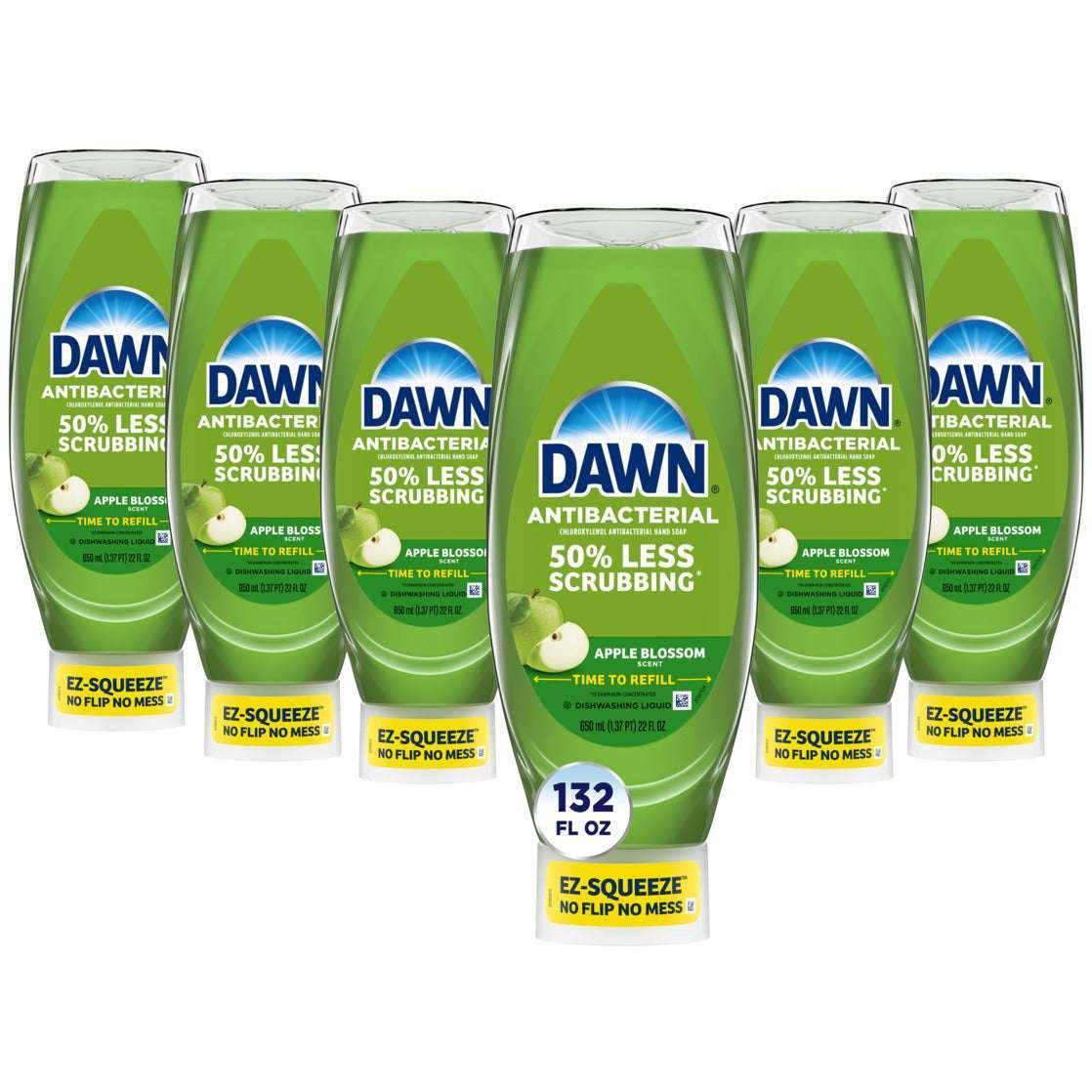 Dawn Ultra Antibacterial EZ-Squeeze Hand Soap, Apple Blossom, 6x22 fl oz