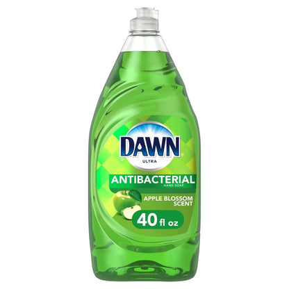 Dawn Ultra Antibacterial Liquid Dish Soap, Apple Blossom Scent, 40 fl oz