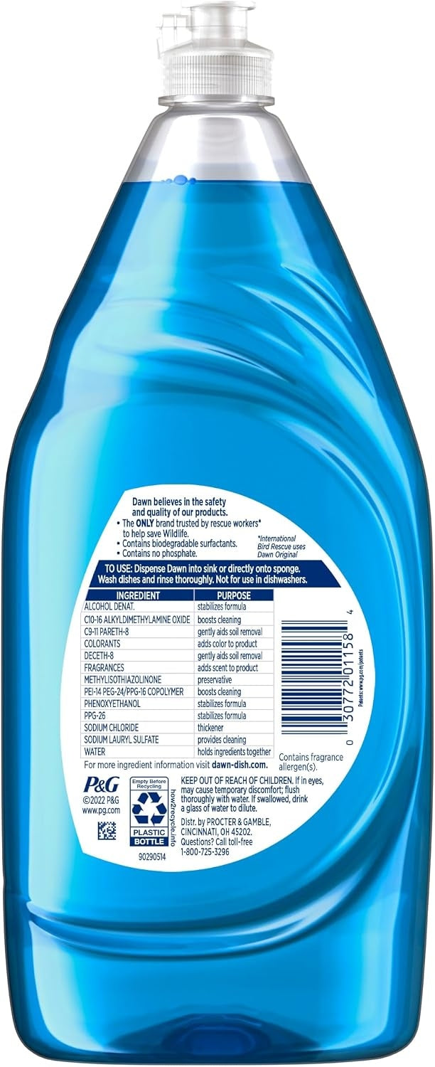 Dawn Dishwashing Liquid, Original Scent, 38 fl oz