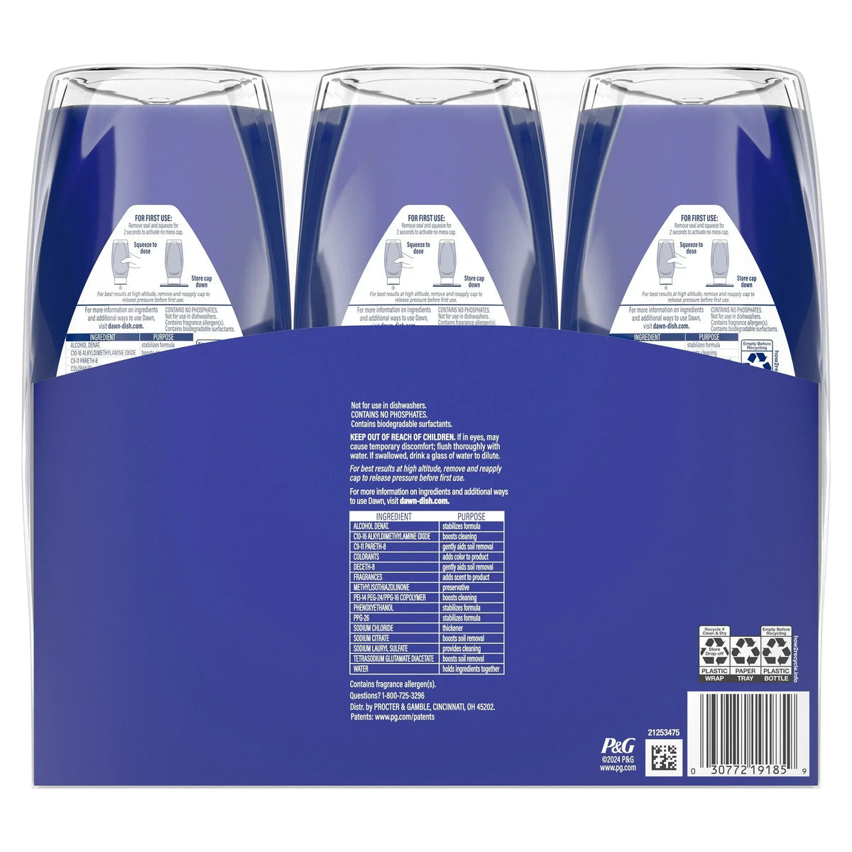 Dawn Platinum Dish Soap, Clean Lemon, 20.5 fl oz, 3-count
