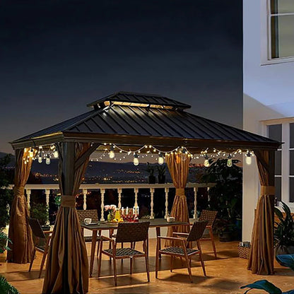 Deck Impressions 15-Count Solar String Light Dual Mount, 2-Pack