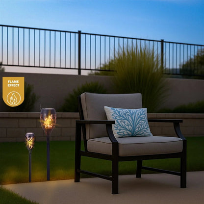 Deck Impressions Hummingbird Solar Tiki with Flame Effect Lights, 4-Pack