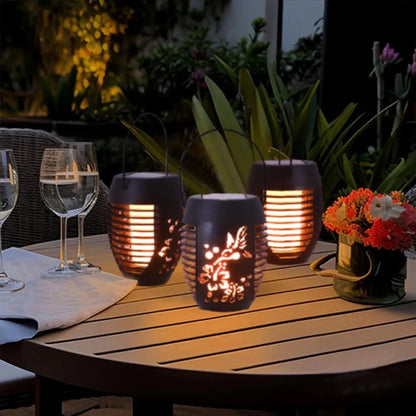 Deck Impressions Hummingbird Solar Tiki with Flame Effect Lights, 4-Pack