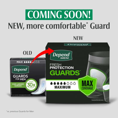 Depend Guards Incontinence Pads for Men, Maximum Absorbency, 52 Count