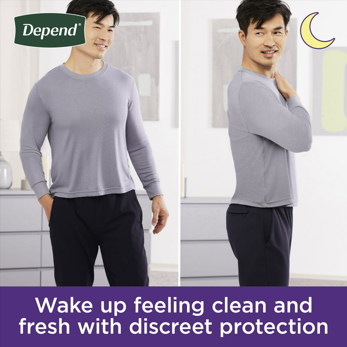 Depend Night Defense Incontinence Underwear for Men, Adult Diapers, S/M, 16 Count