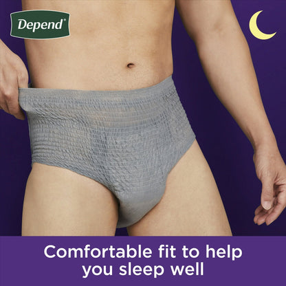 Depend Night Defense Incontinence Underwear for Men, Adult Diapers, S/M, 16 Count