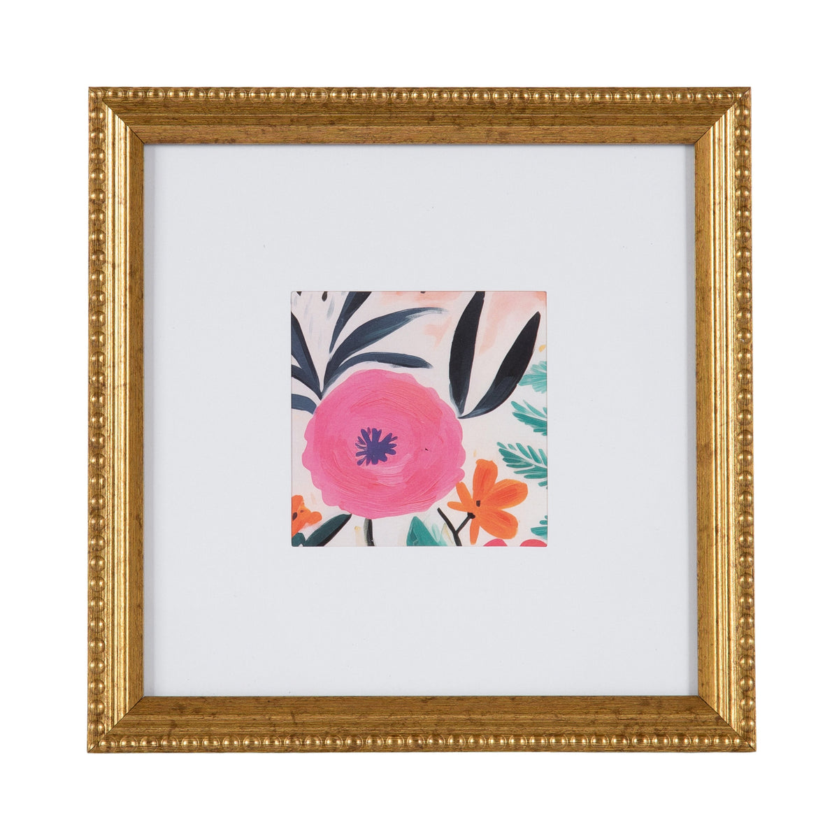 DesignOvation 5x7 Beaded Gold Decorative Tabletop Picture Frame