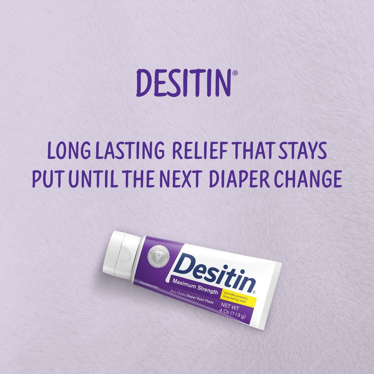 Desitin Maximum Strength Diaper Rash Paste, 40% Zinc Oxide Skin Protectant, 4 oz Tube, Hypoallergenic Baby Barrier Cream
