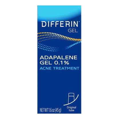 Differin Prescription-Strength Retinoid Acne Treatment Gel for Face with 0.1% Adapalene, Clears & Prevents Acne, Fragrance-Free, 15g Tube   (PACK OF 2 )