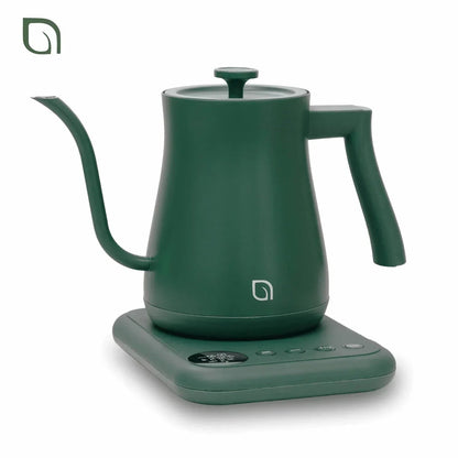 Willow Kitchen 1L Gooseneck Electric Kettle for Pour Over Coffee & Tea, Temperature Control & Automatic Shutoff, Rapid Boil Hot Water Kettle Pot, Black
