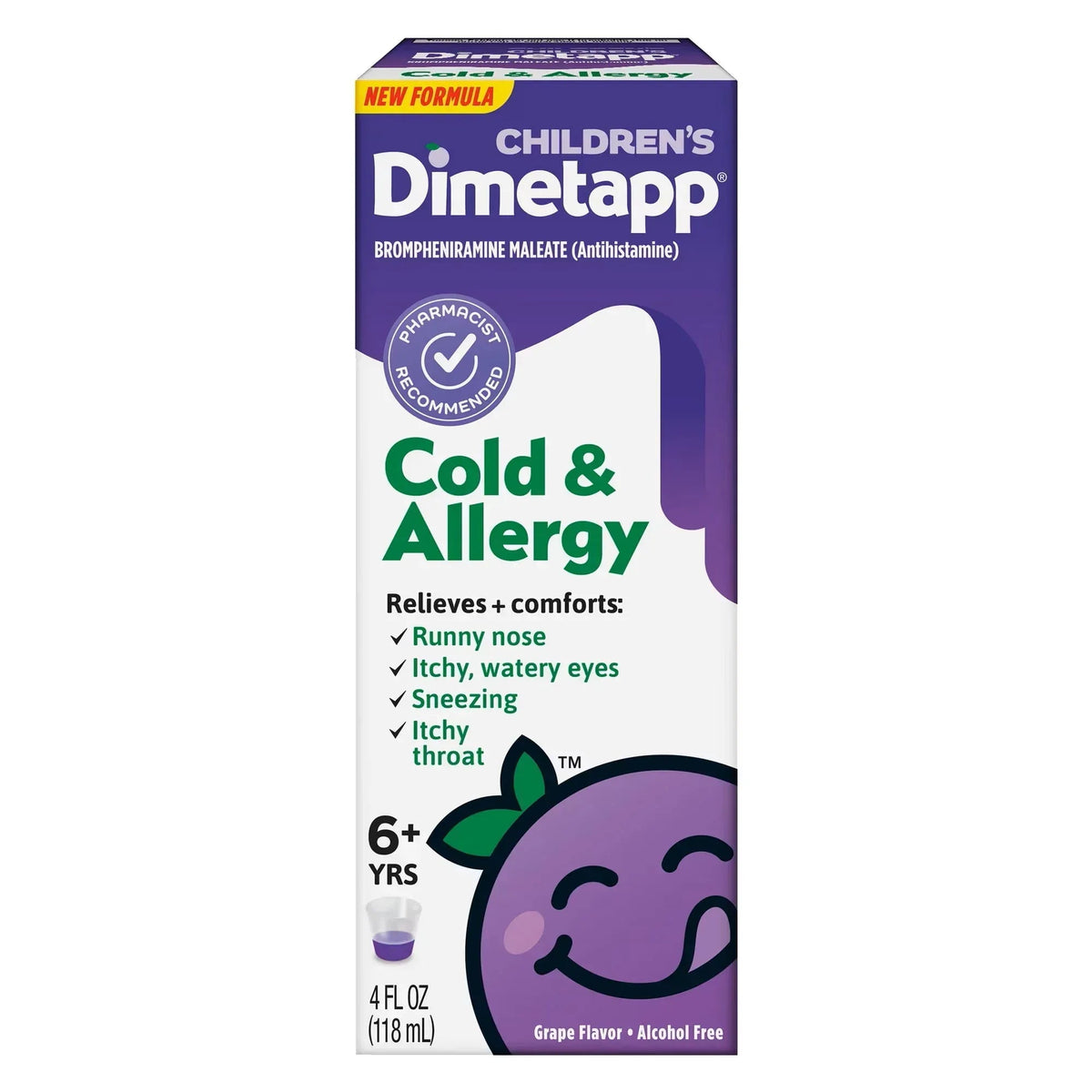 Children’s Dimetapp Cold & Allergy Liquid, Runny Nose & Sneezing Relief, 4 fl oz