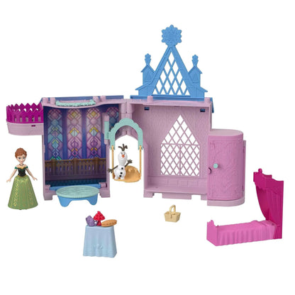 Disney Frozen Storytime Stackers Playset, Anna’s Arendelle Castle Dollhouse with Small Doll