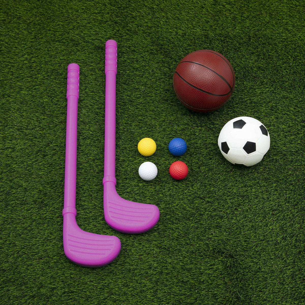 Disney Minnie Mouse 4-in-1 Sports Center – Adjustable Basketball Hoop, Soccer/Hockey Net & Golf, Pink