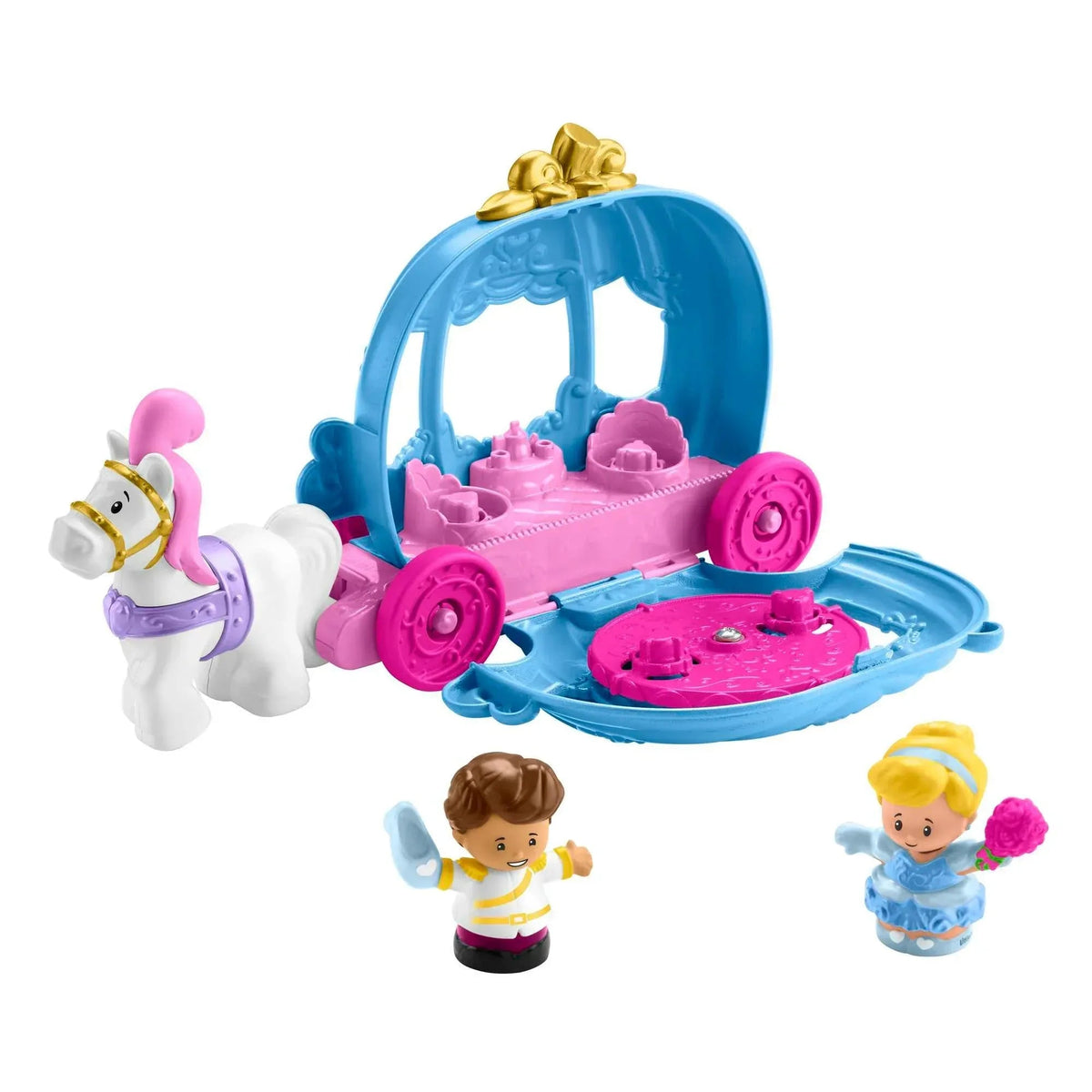 Disney Princess Cinderella’s Dancing Carriage Little People Toddler Playset with Horse & Figures