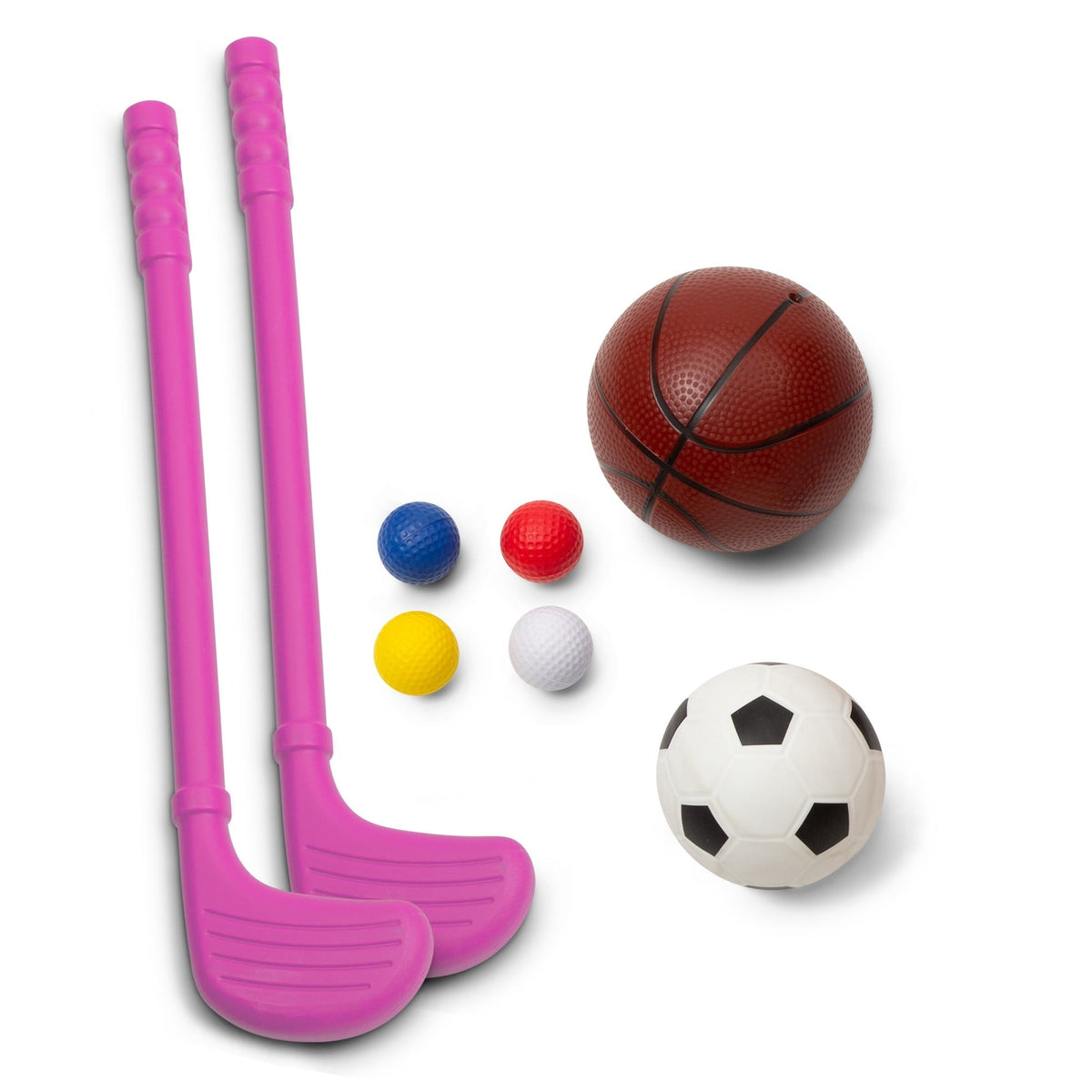 Disney Minnie Mouse 4-in-1 Sports Center – Adjustable Basketball Hoop, Soccer/Hockey Net & Golf, Pink