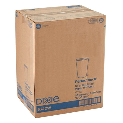 Dixie PerfecTouch White Insulated Paper Cups, Various Sizes