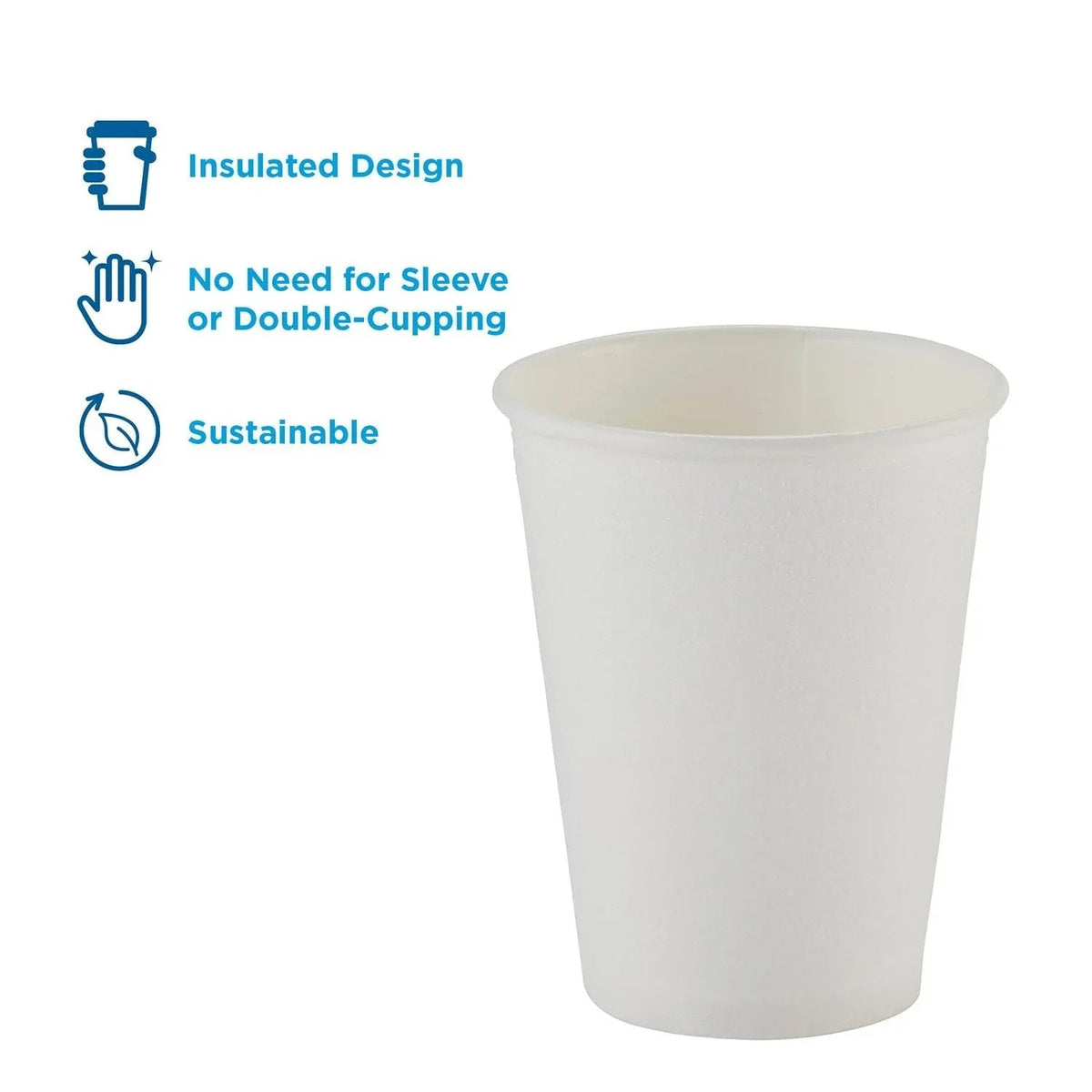 Dixie PerfecTouch White Insulated Paper Cups, Various Sizes