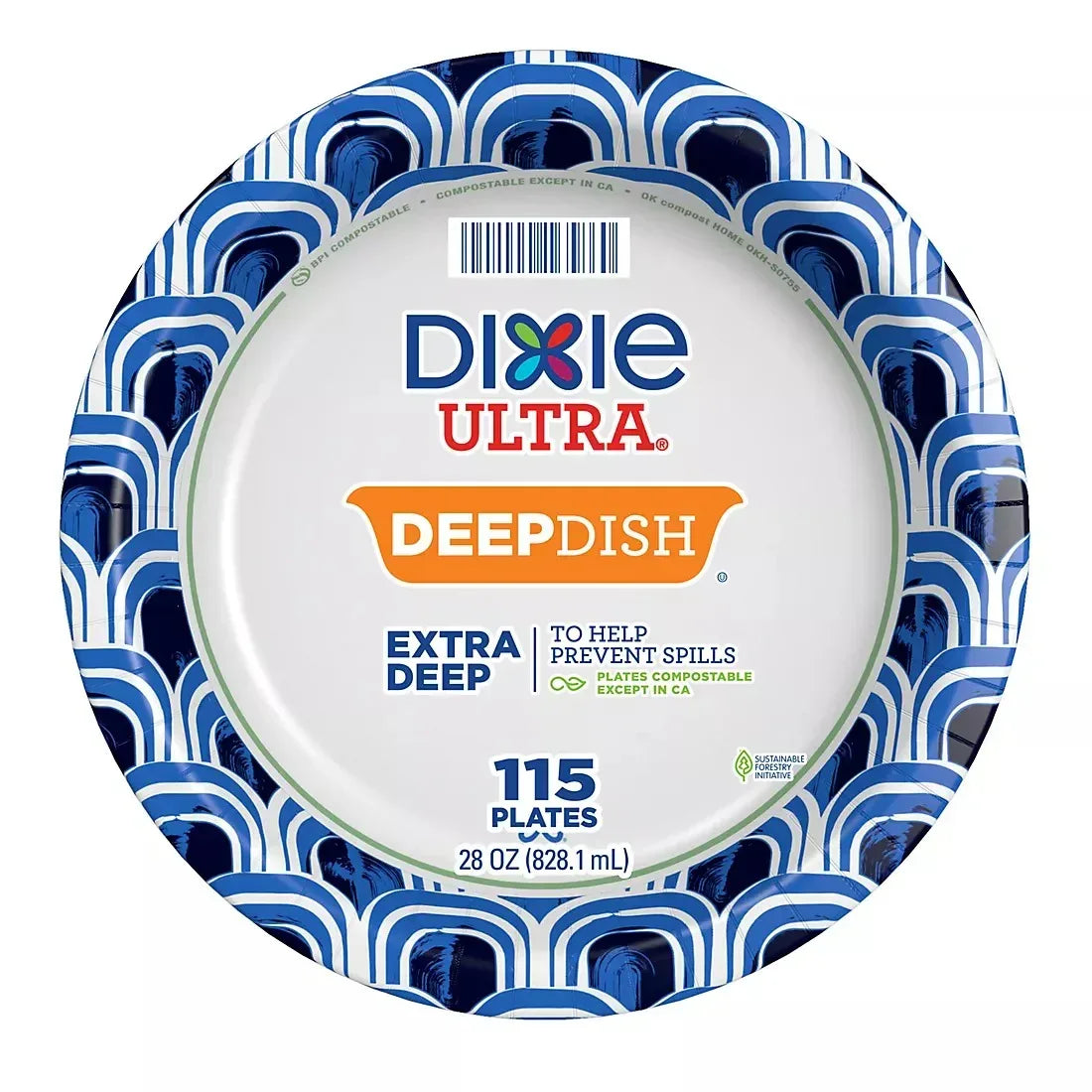Dixie Ultra Extra Deep Dish Disposable Paper Plates, 28 oz./115 ct.