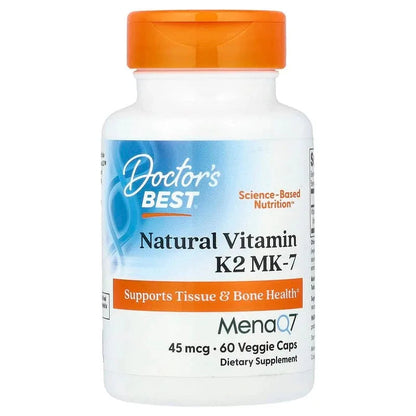 Doctor's Best, Natural Vitamin K2 MK-7 , 45 mcg, Veggie Caps