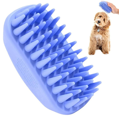 Dog Grooming Bath Brush, Pet Rubber Brush For Shower Scrubbing & Soothing Massage, Ideal for Long & Short Haired Dogs and Cats, Essential Puppy Grooming Accessories, 2 PACK [We Love Doodles]