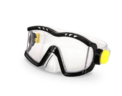 Dolfino Latex Free Adult Swim Mask, Black/Yellow, Ages 12+