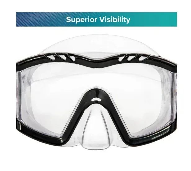 Dolfino Latex Free Adult Swim Mask, Black/Yellow, Ages 12+