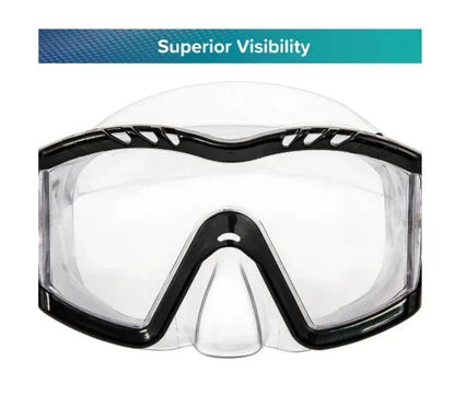 Dolfino Latex Free Adult Swim Mask, Black/Yellow, Ages 12+
