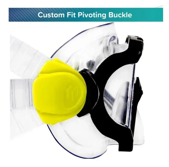 Dolfino Latex Free Adult Swim Mask, Black/Yellow, Ages 12+