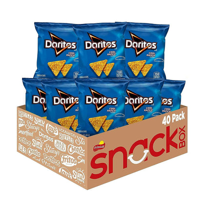 (Pack of 2) Doritos Cool Ranch Flavored Tortilla Chips Snacks Multipack, 1 oz Bags, 40 Count