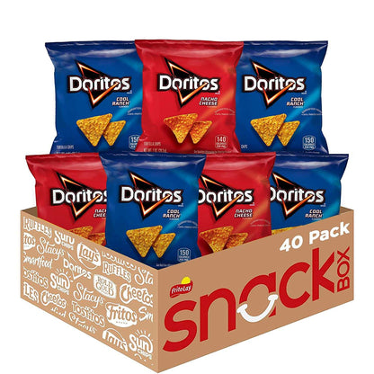 (Pack of 2) Doritos Cool Ranch Flavored Tortilla Chips Snacks Multipack, 1 oz Bags, 40 Count