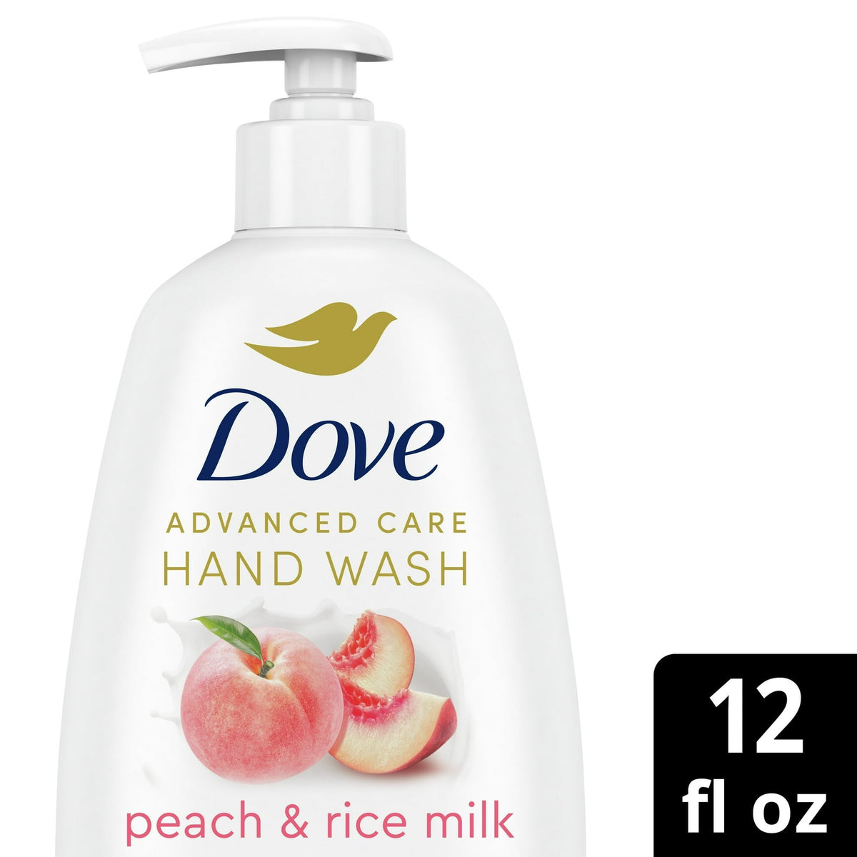(6 pack) Dove Advanced Care Nourishing Hand Wash for Women Peach & Rice Milk, 12 oz