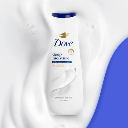 Dove Body Wash For 24hr Lotion-Soft Skin Deep Moisture Moisturizing Skin Cleanser with No Sulfates No Parabens, 20 Fl oz 2 pack