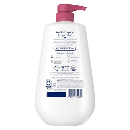 Dove Body Wash for 24hr Lotion-Soft Skin Replenish Dragon Fruit and Coconut Cream Moisturizing Skin Cleanser with No Sulfates No Parabens, 30.6 fl oz
