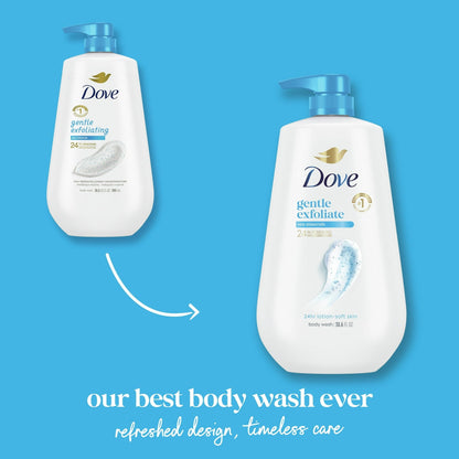 Dove Body Wash for Women Gentle Exfoliating with Sea Minerals All Skin, 30.6 oz with Pump