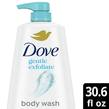 Dove Body Wash for Women Gentle Exfoliating with Sea Minerals All Skin, 30.6 oz with Pump