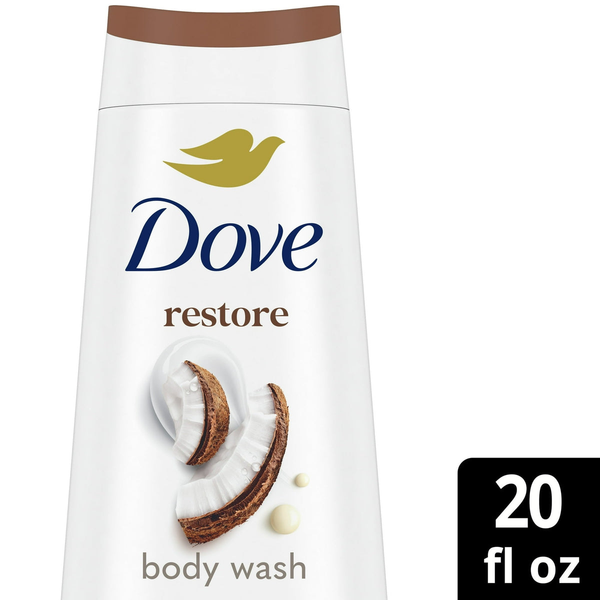 Dove Body Wash for Women Moisturizing Restore Coconut & Cocoa Butter Cleanser All Skin, 20 oz