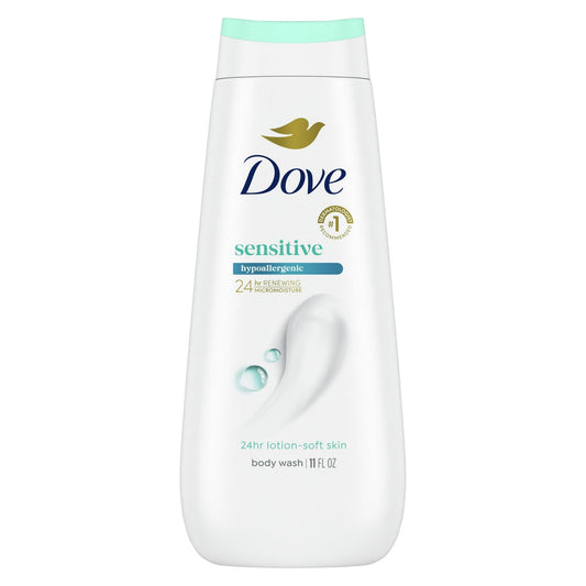 (2 PACK )Dove Body Wash for Women Moisturizing Sensitive Skin Gentle Hypoallergenic All Skin, 11 oz
