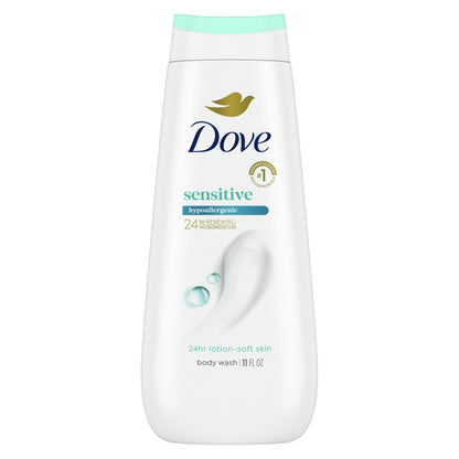 Dove Body Wash for Women Moisturizing Sensitive Skin Gentle Hypoallergenic All Skin, 11 oz